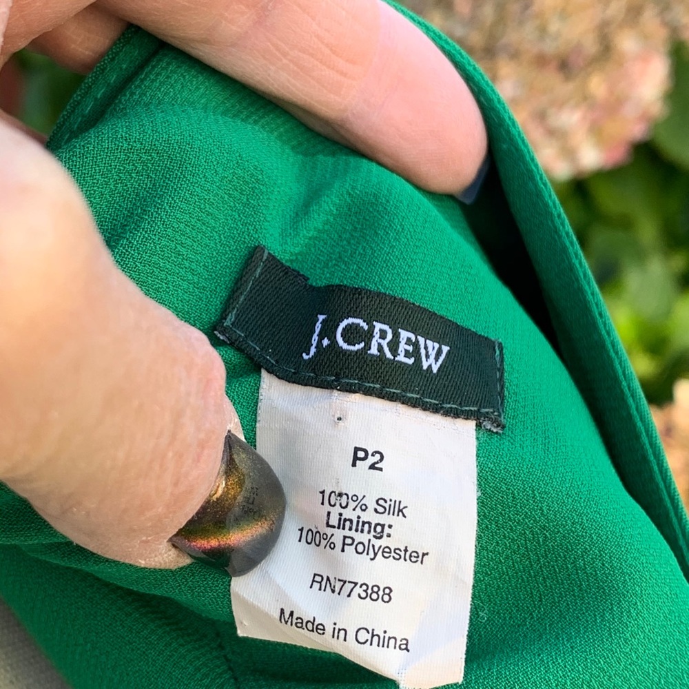 J. Crew Sophia silk emerald dress - Picture 5 of 5